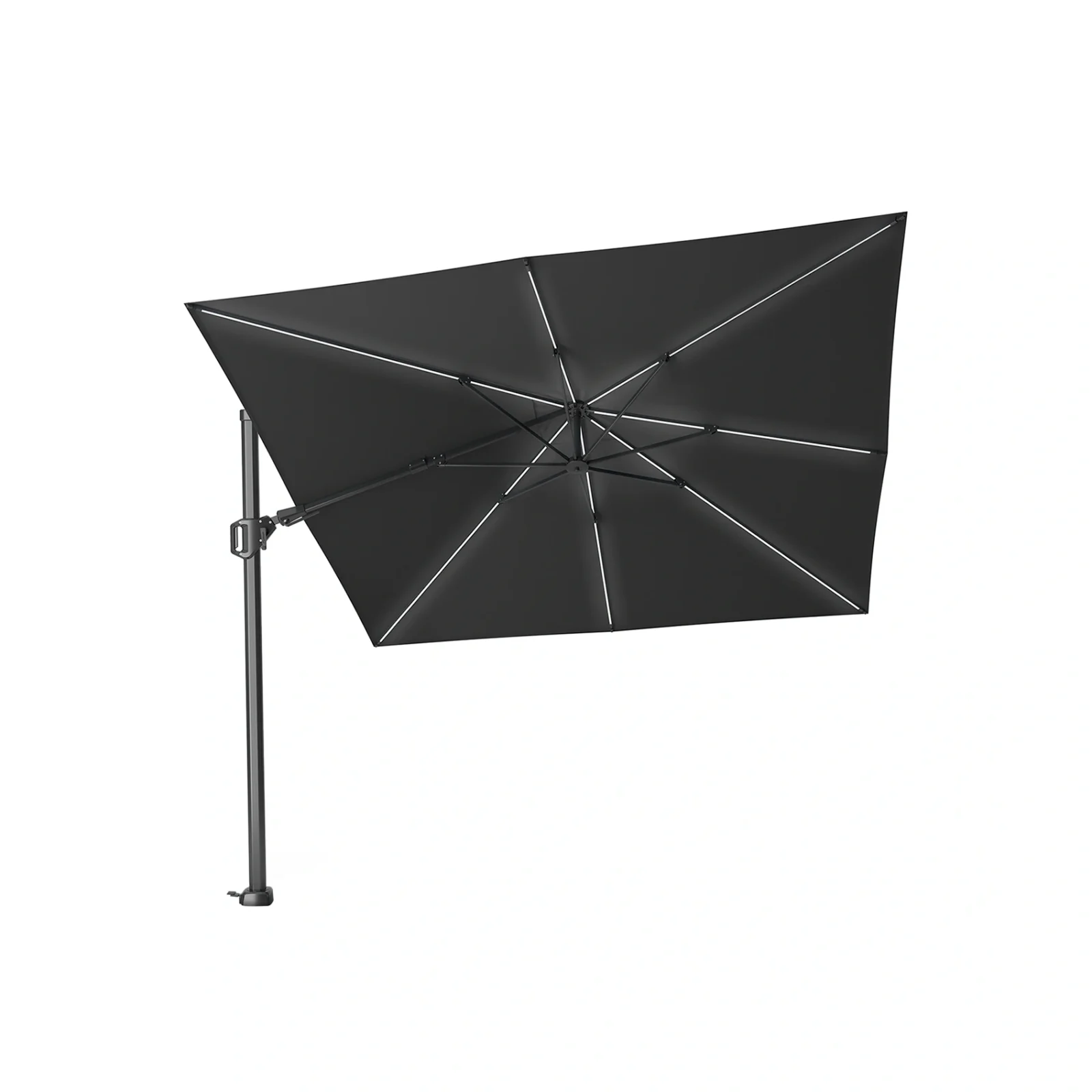 Challenger T² Glow premium hängparasoll - antracit/faded black, 300x300 cm