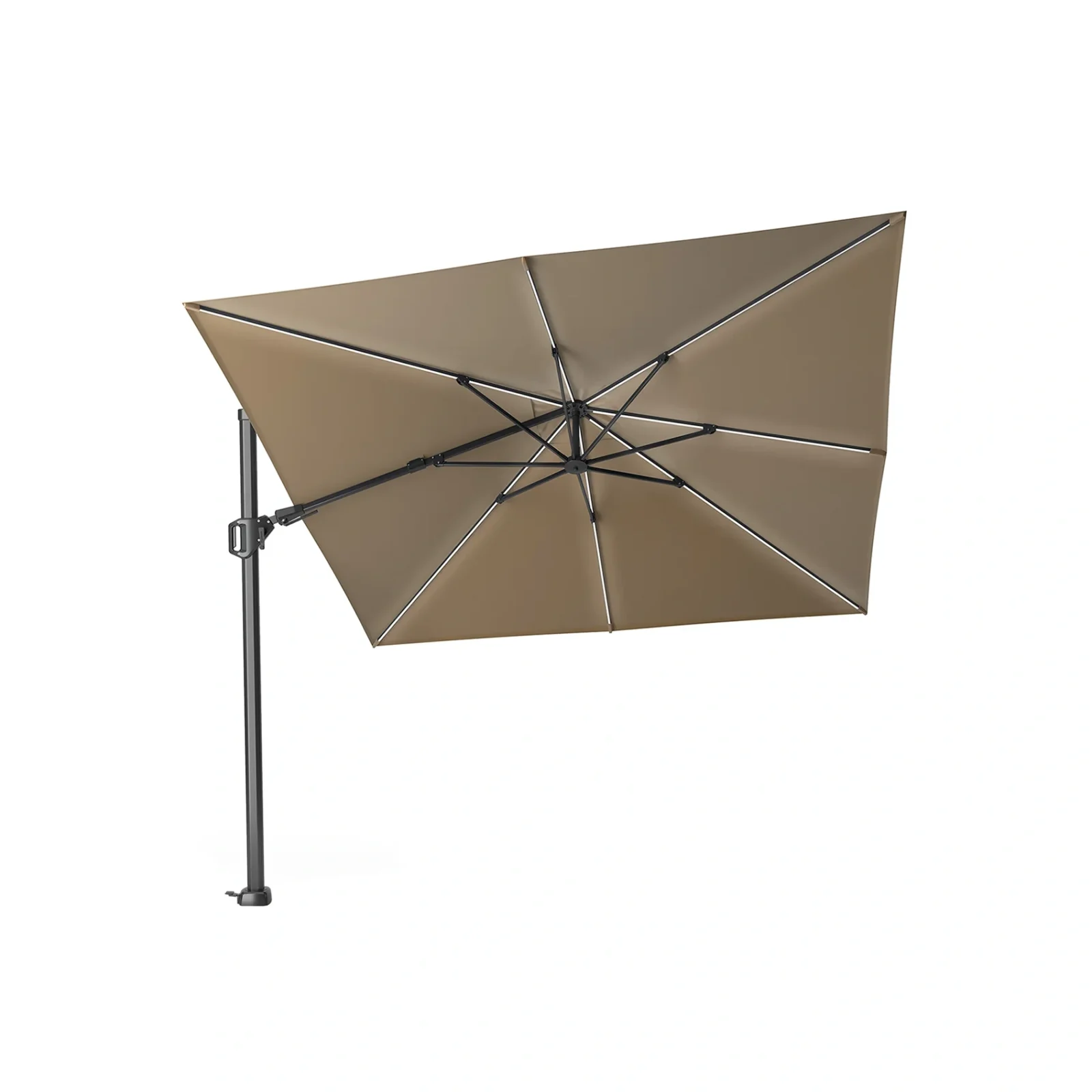 Challenger T² Glow hängparasoll - antracit/taupe, 300x300 cm