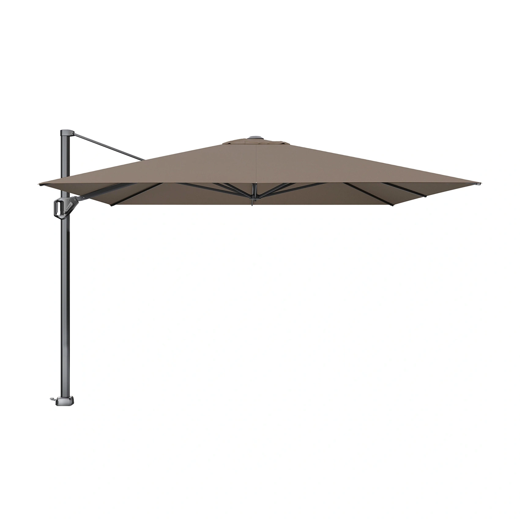 Challenger T¹ Premium hängparasoll i storleken 350x350 cm, i färgen antracit/havana