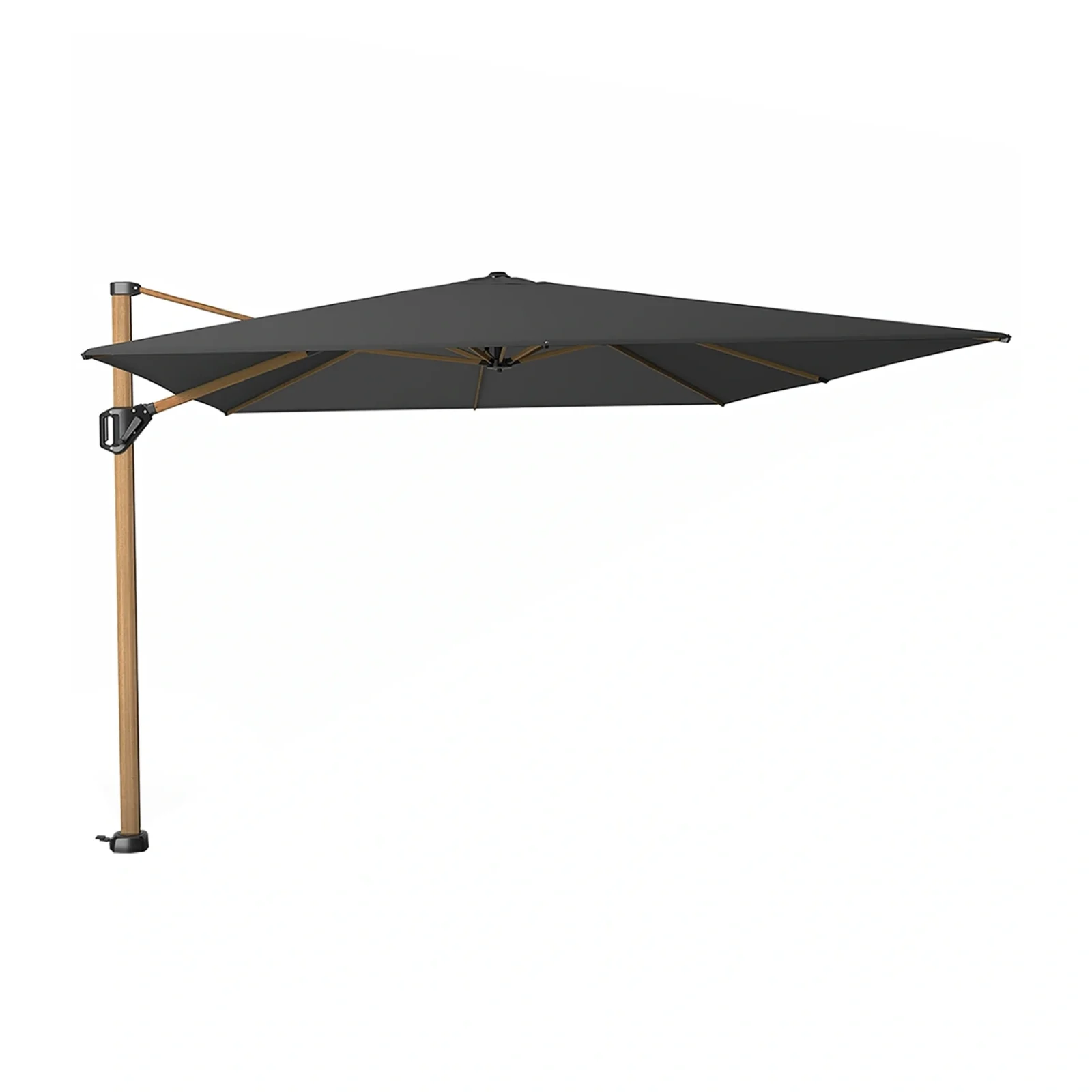 Challenger T¹ premium hängparasoll - teaklook/faded black, 400x300 cm