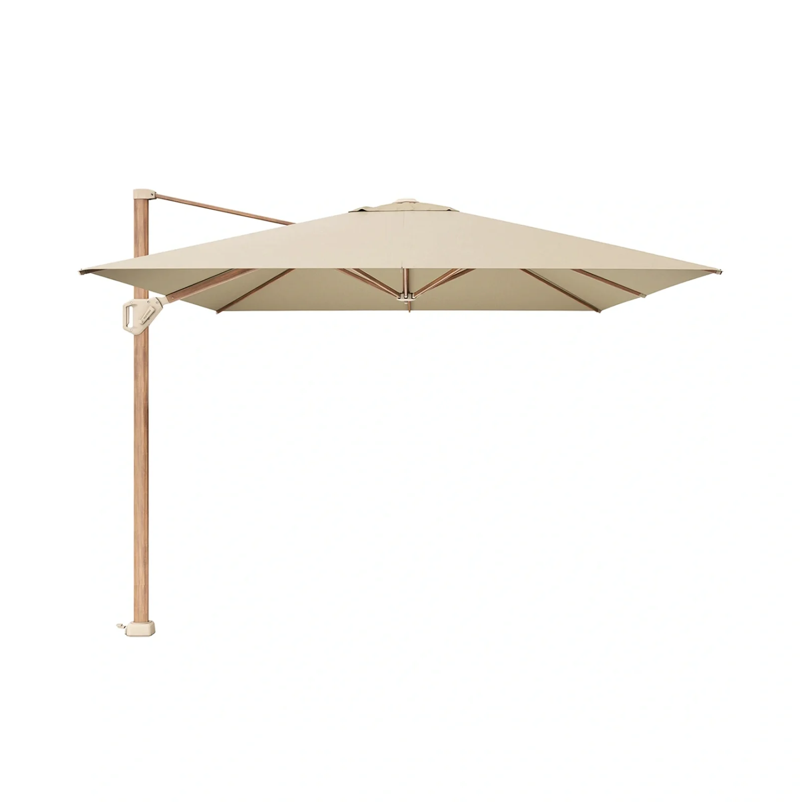 Challenger T¹ premium hängparasoll - teaklook/champagne, 400x300 cm