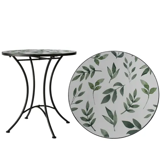 Venice bord Blad vit/grön/svart Ø60 cm