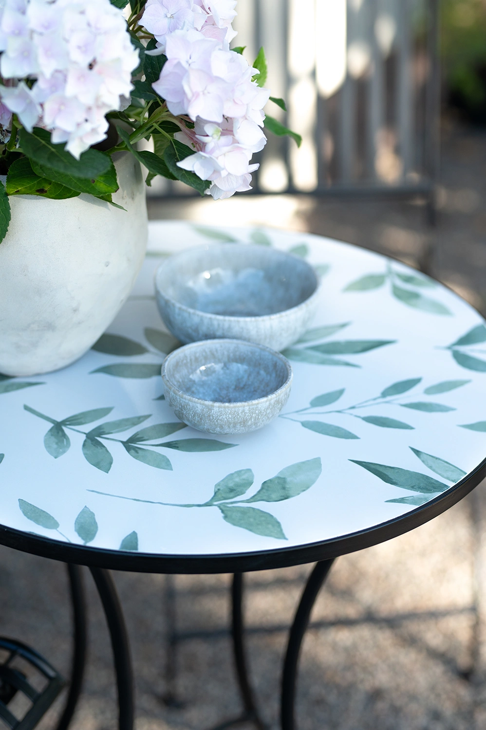 Venice bord Blad vit/grön/svart Ø60 cm