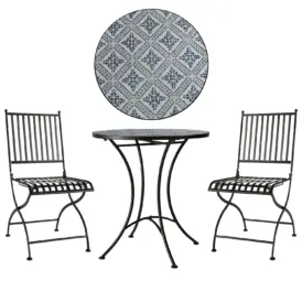 Venice caféset svart/vit/blå