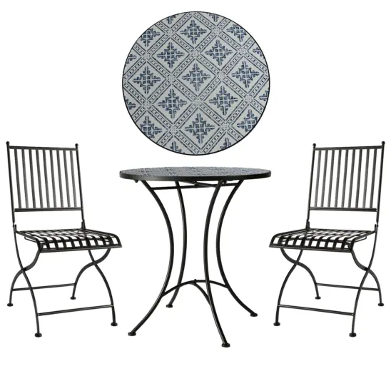 Venice caféset svart/vit/blå