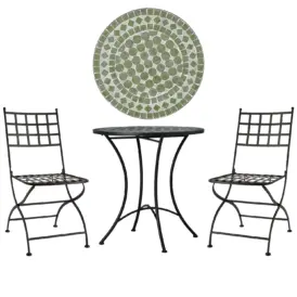 Venice caféset svart/grönmelerad