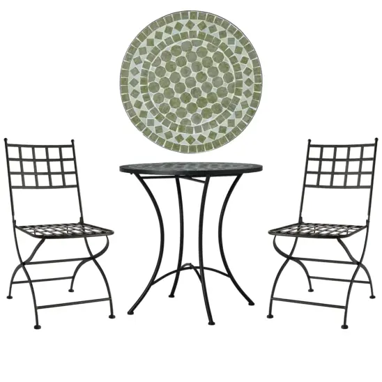 Venice caféset svart/grönmelerad