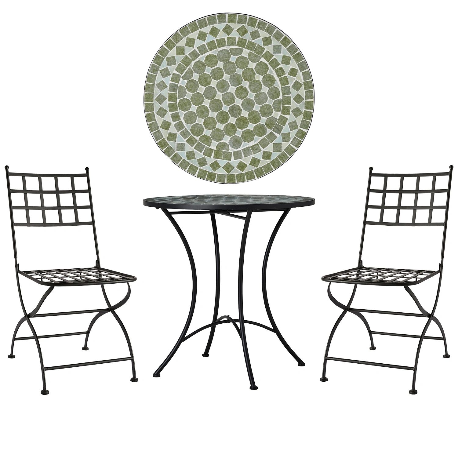 Product Image for Venice caféset svart/grönmelerad