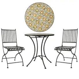 Venice caféset Blomma svart/multifärgad