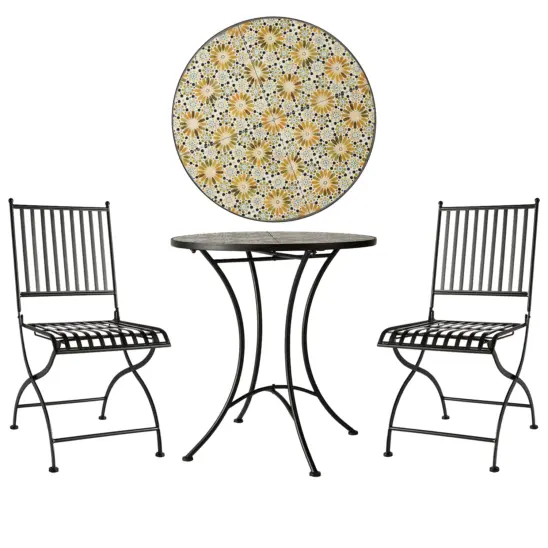 Venice caféset Blomma svart/multifärgad