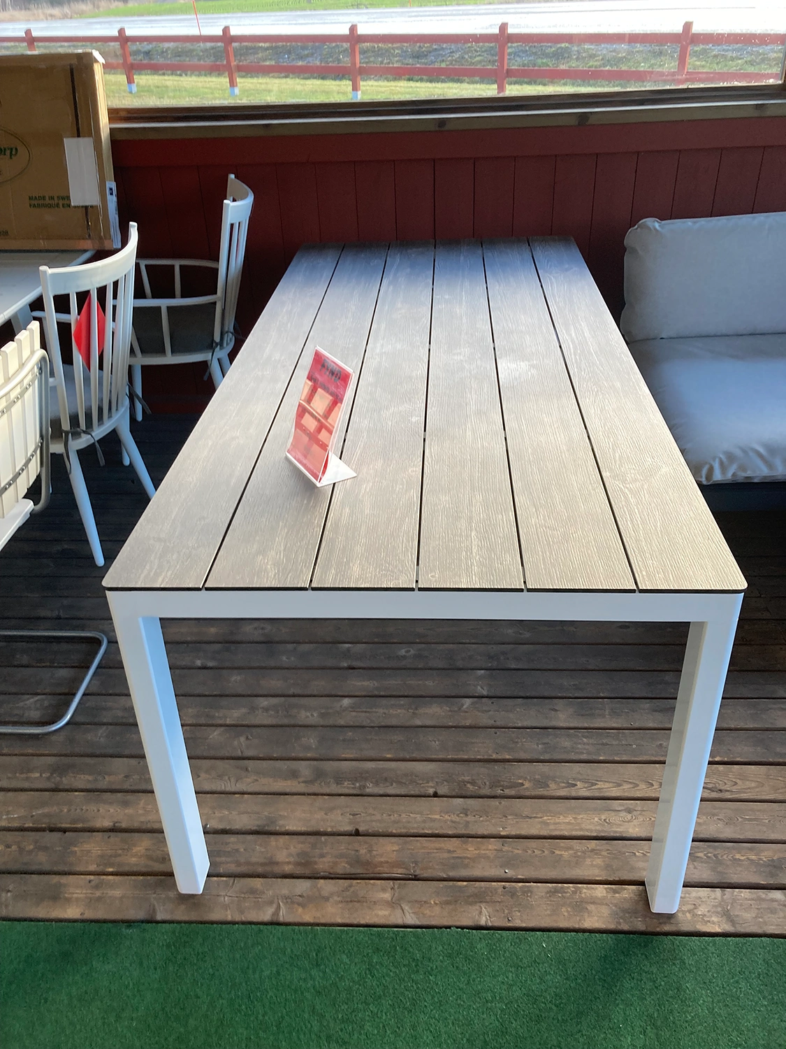 Rodez matbord vit/grå rustik 209x95 cm