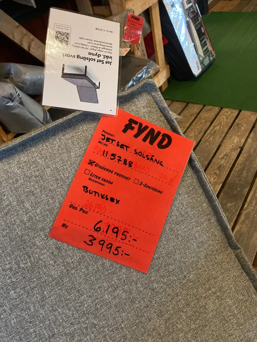 Jet Set solsäng svart/grå