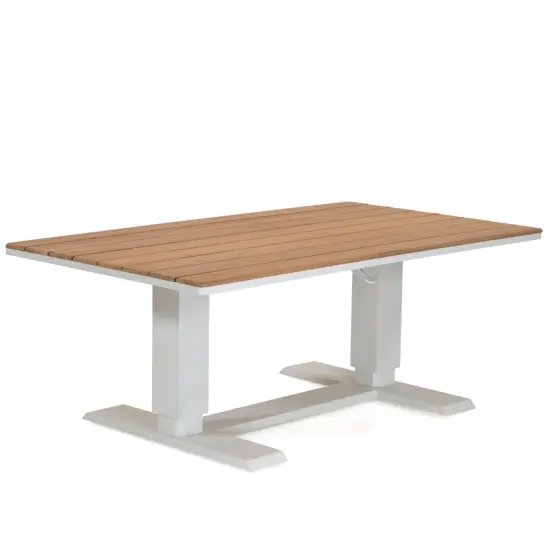 Lifty soffbord Höj/Sänkbart Cream/teak 140x80 cm