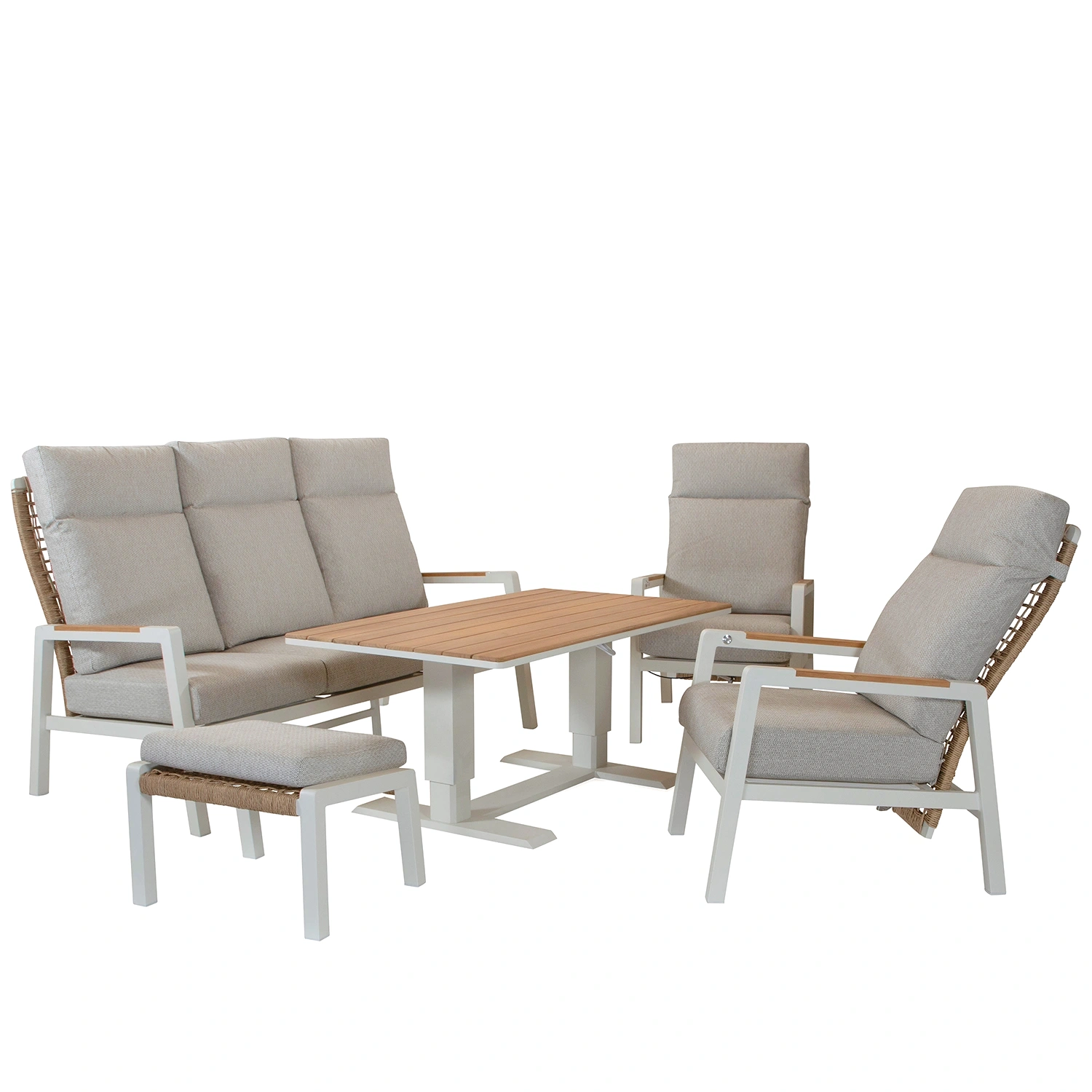 Verona/Lifty soffgrupp Hög Cream/Natur twist/beige/teak