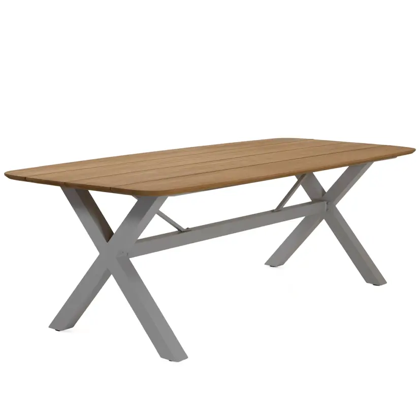 York matbord khaki/teak 220x100 cm