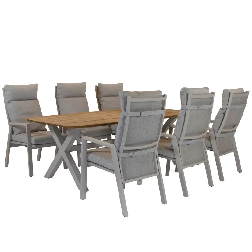 York matbord khaki/teak 220x100 cm