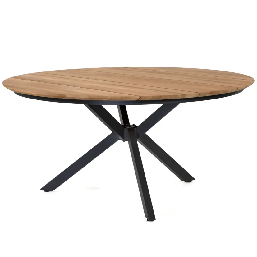 York matbord antracit/teak Ø150 cm