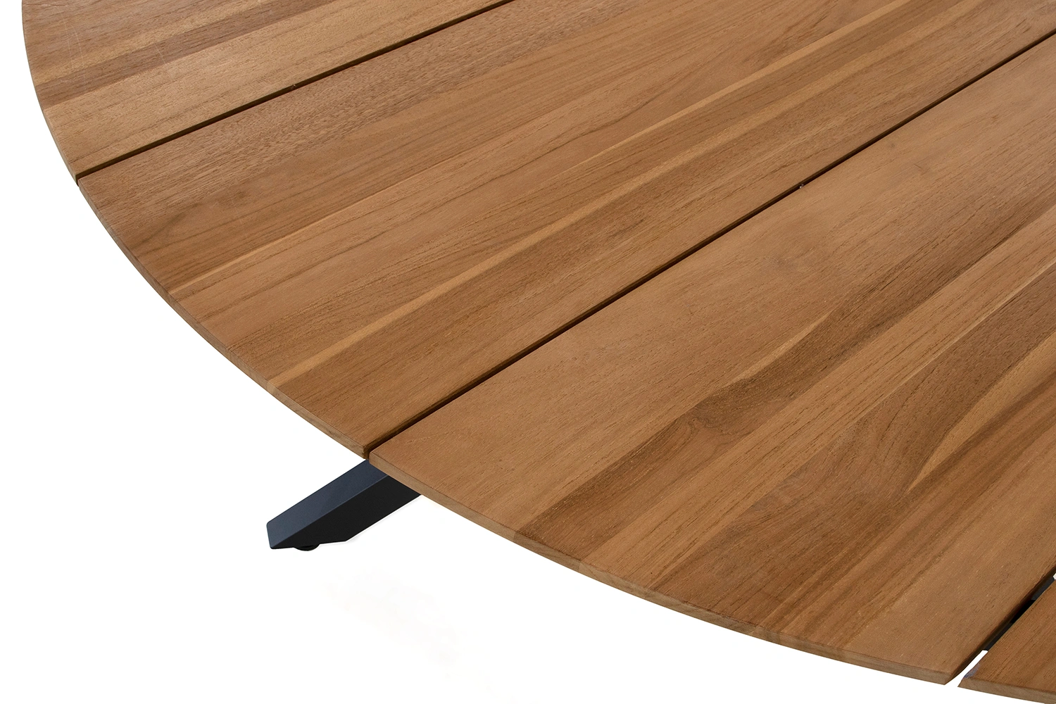 York matbord antracit/teak Ø150 cm
