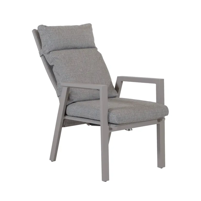 Palau/Verona matgrupp khaki/teak, 6 stolar 220x100 cm