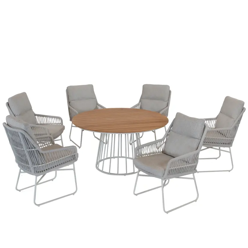 Viola matbord cream/teak Ø135 cm
