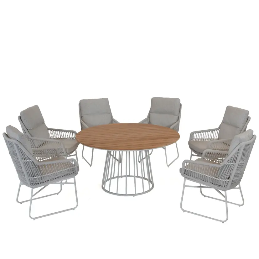Viola matbord cream/teak Ø135 cm