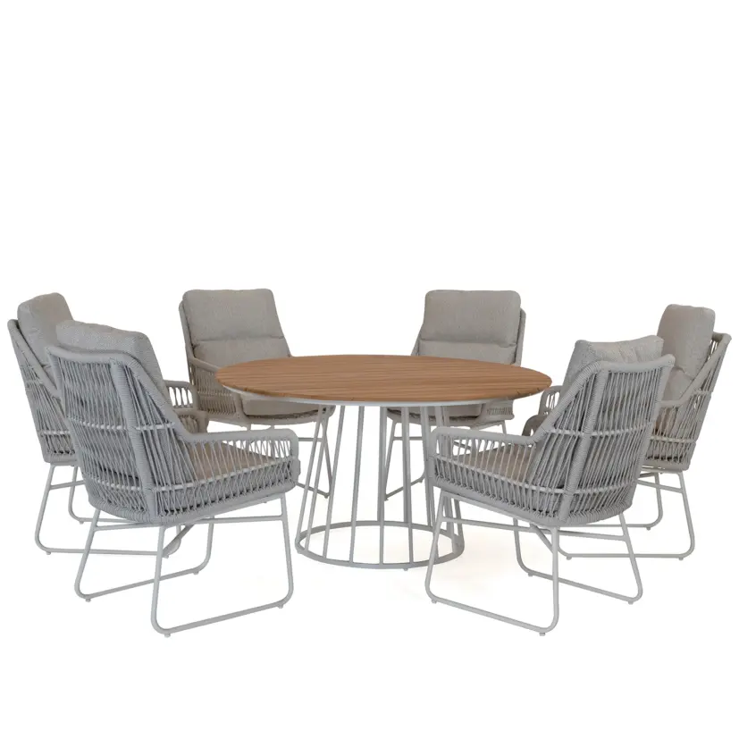 Viola matbord cream/teak Ø135 cm