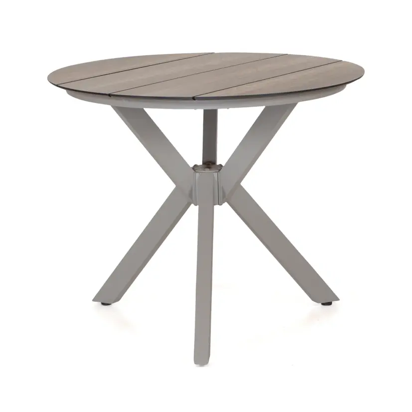 York matbord khaki/trälook Ø90 cm