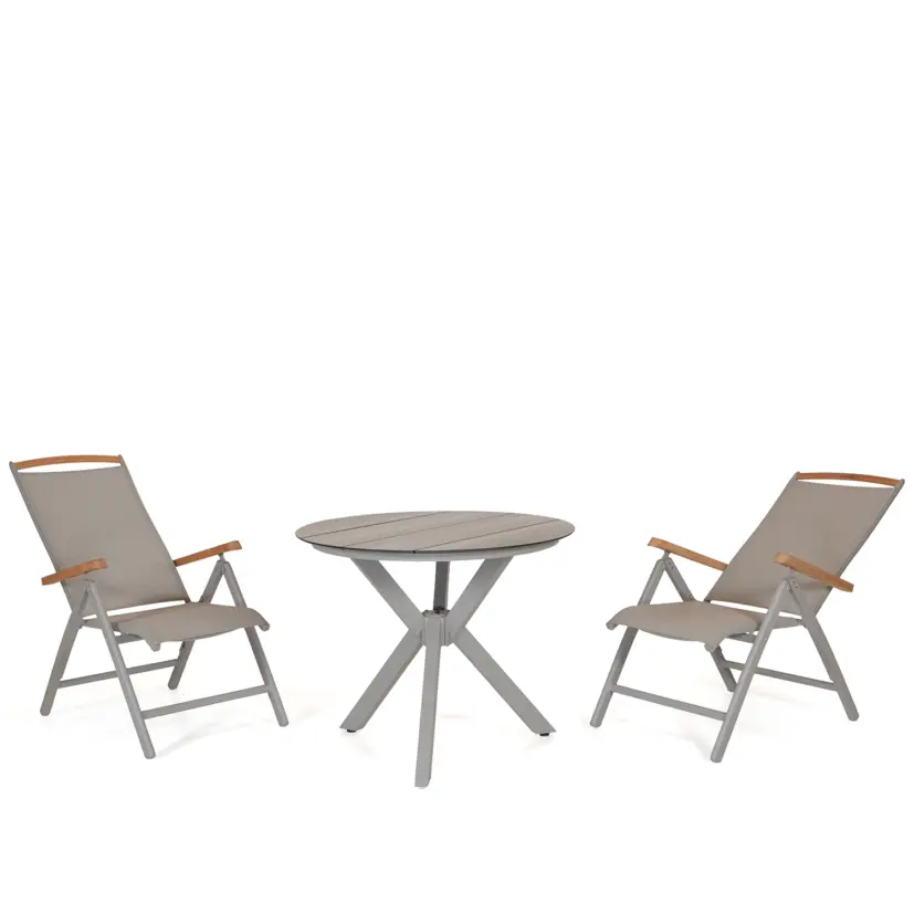York matbord khaki/trälook Ø90 cm