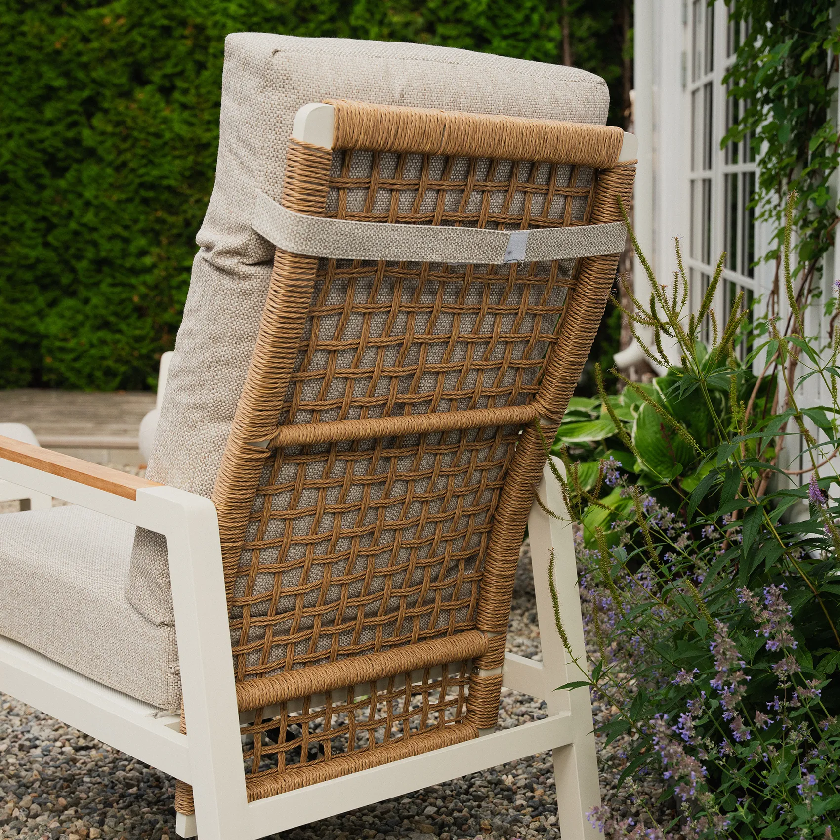 Verona/Lifty soffgrupp med höga ryggar - cream/natur/beige/teak