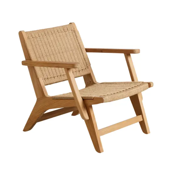 Cinas Eya loungefåtölj inomhus teak/pappersväv