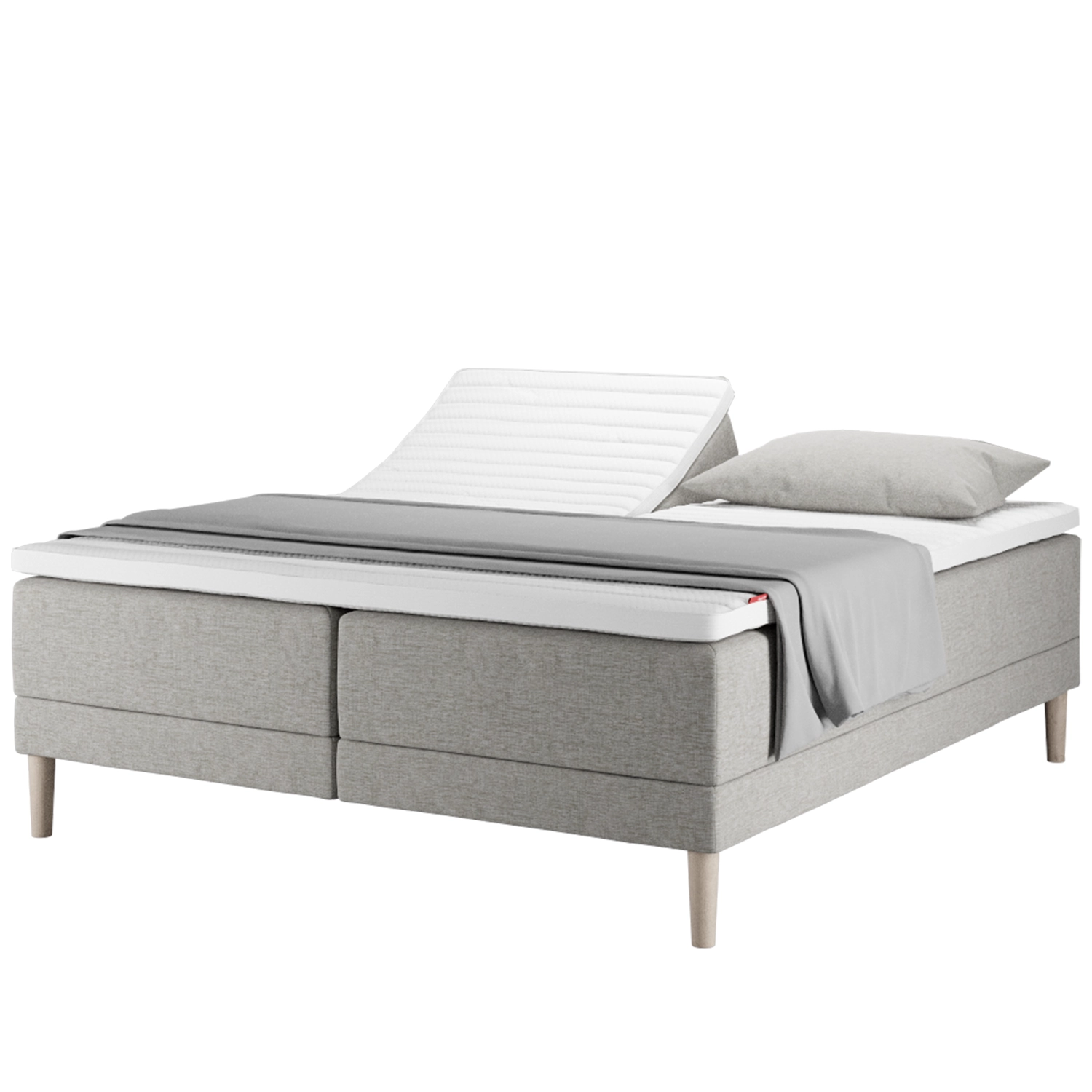 Round sängben whitewash ek - 19 cm