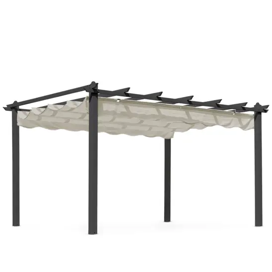 Skanör pergola svart/sand 300x400 cm