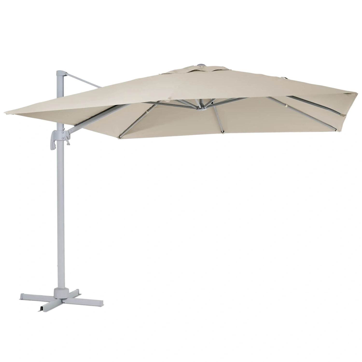Linz frihängande parasoll ljusgrå/khaki 300x300 cm