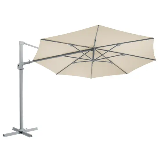 Vinovo frihängande parasoll ljusgrå/khaki - Ø350 cm