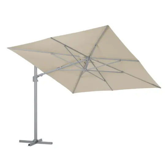 Vinovo frihängande parasoll ljusgrå/khaki - 300x300 cm