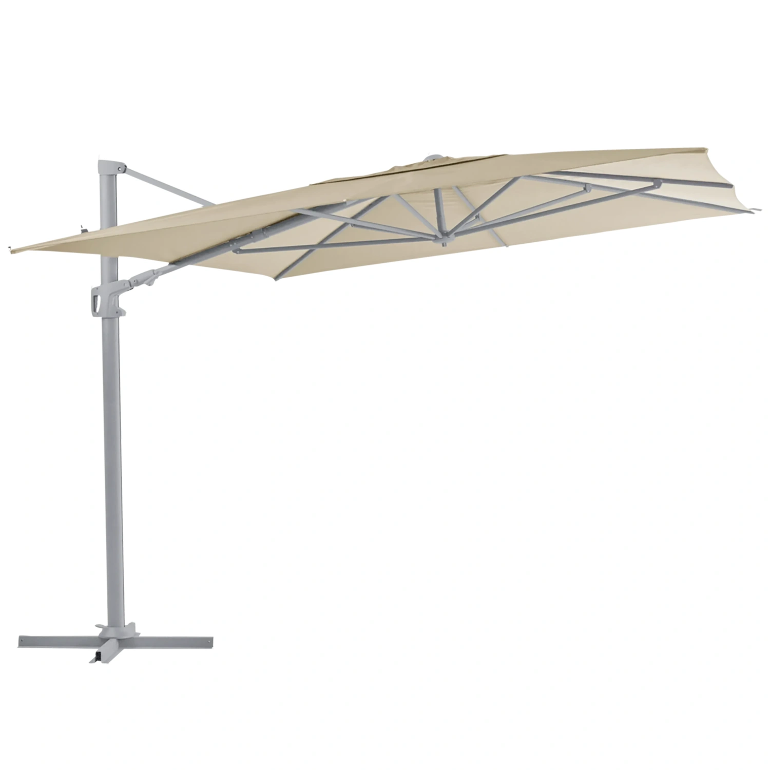 Vinovo frihängande parasoll ljusgrå/khaki - 400x300 cm