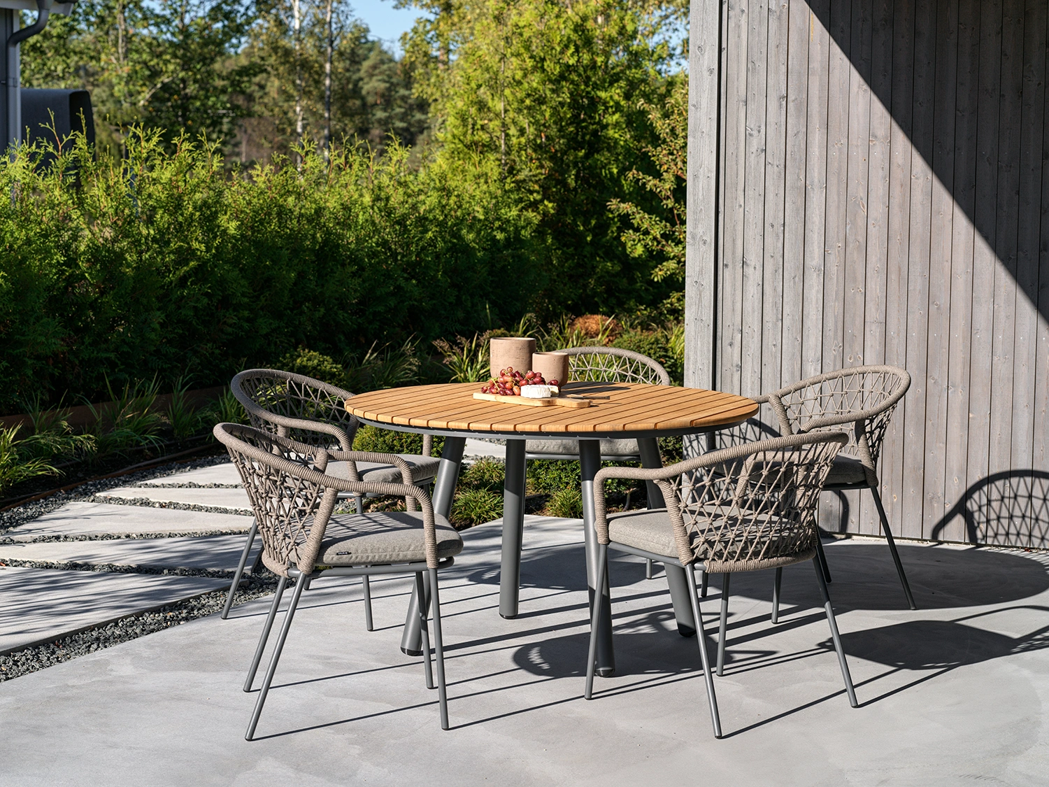 Bam Bo matbord antracit/bambu Ø120 cm