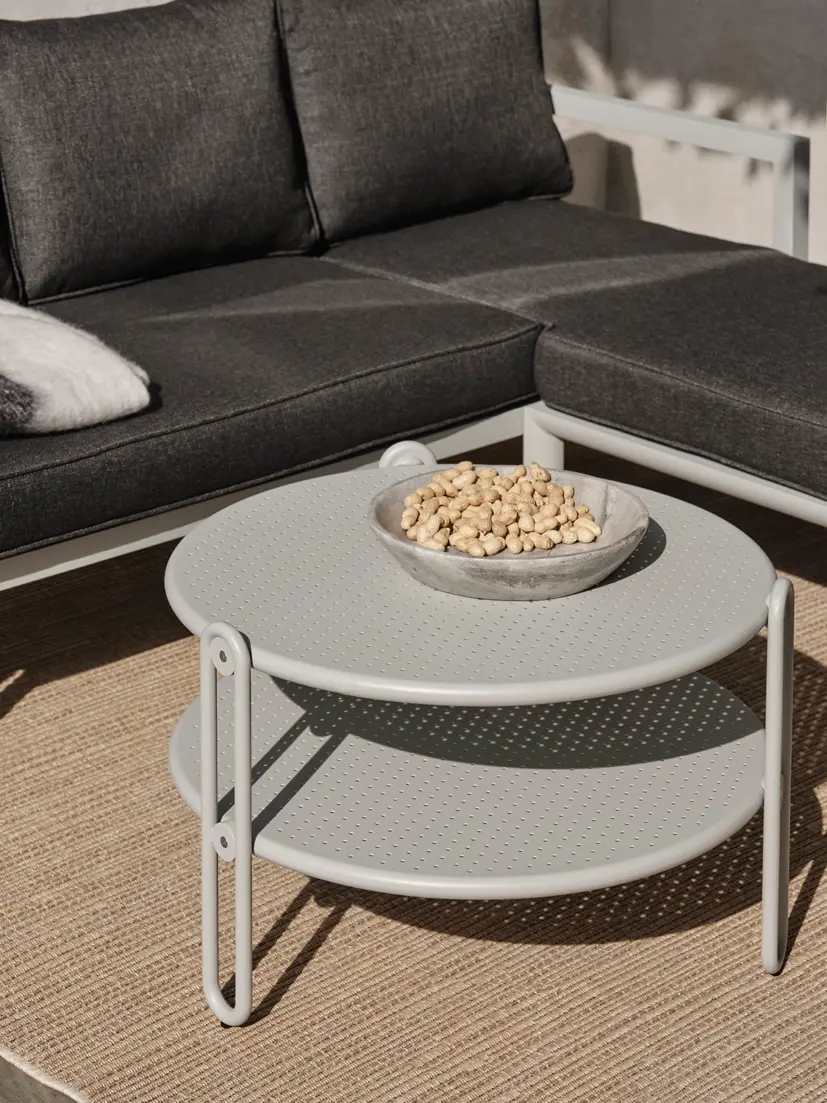 Blixt soffbord ljusgrå Ø65 cm