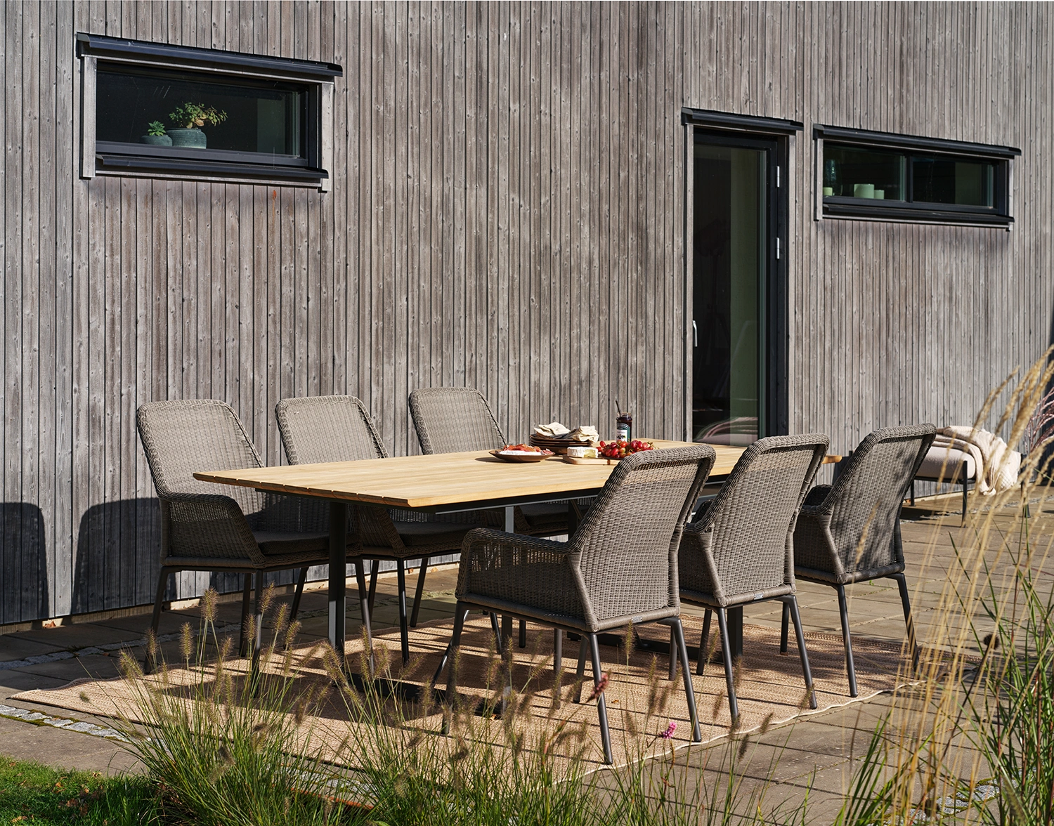 Shad matbord antracit/teak 240x90 cm