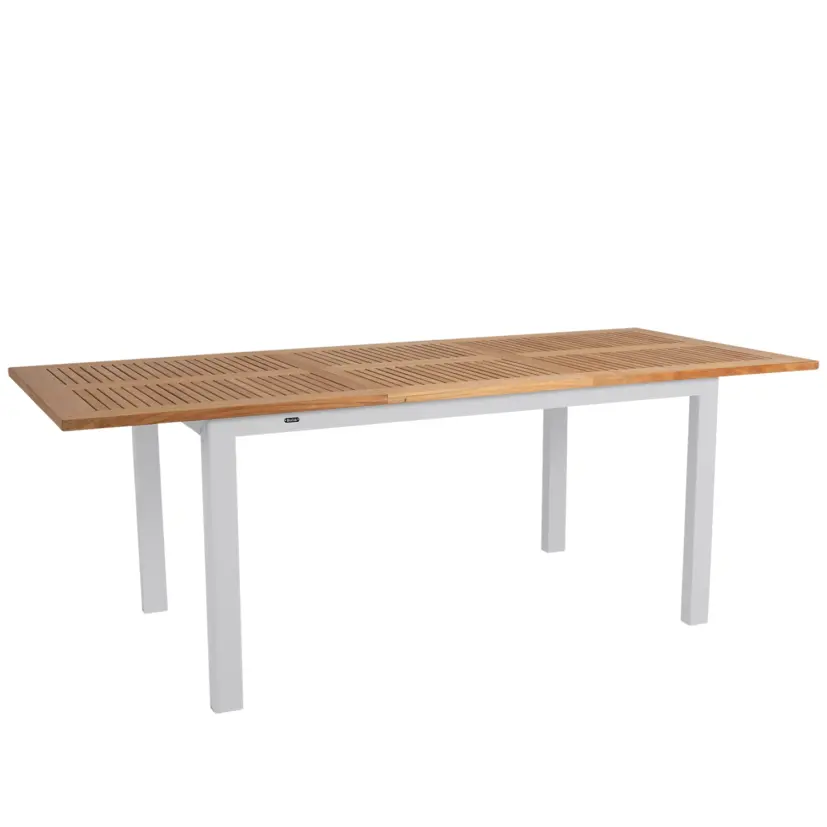 Lyon matbord ljusgrå/teak 152-210x92 cm