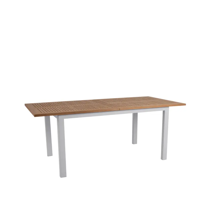 Lyon matbord ljusgrå/teak 194-252x92 cm