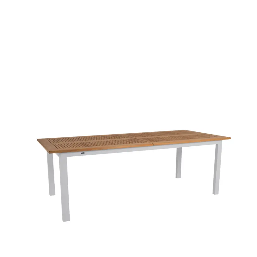 Lyon matbord ljusgrå/teak 224-304x100 cm
