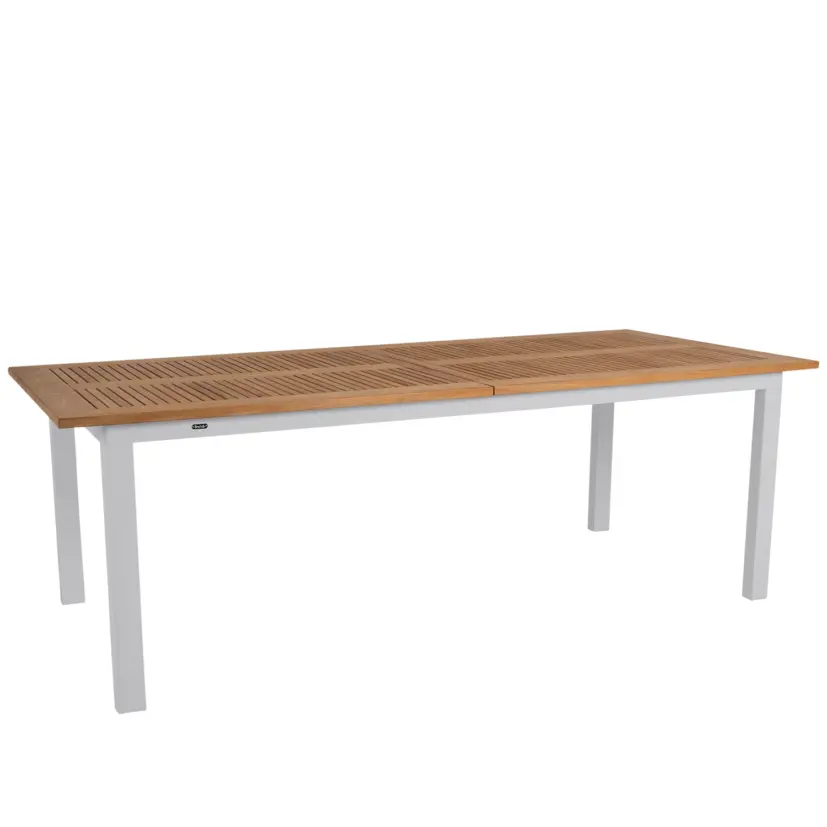 Lyon matbord ljusgrå/teak 224-304x100 cm