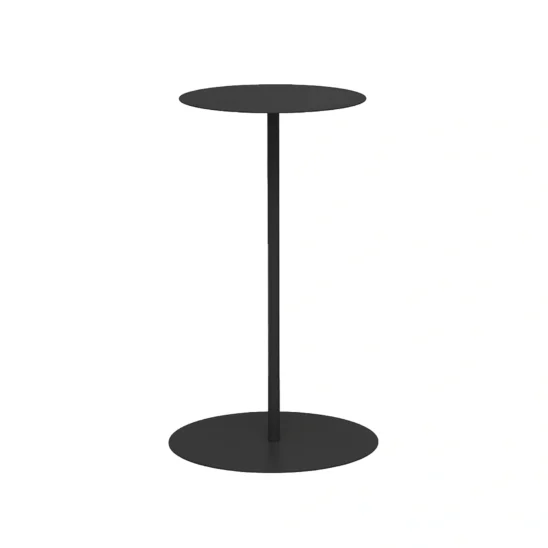 Jet Set sidobord i färgen svart, diameter är 35 cm och höjd 67 cm.