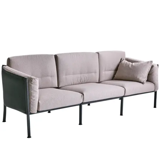 Delux 3-sitssoffa svart/teddy beige