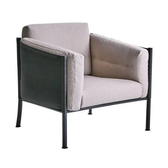 Delux fåtölj svart/teddy beige