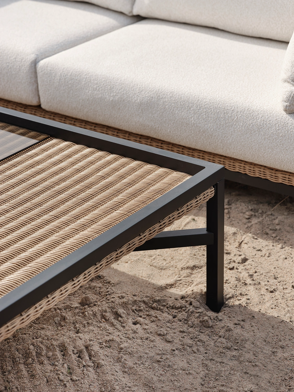 Shell 2,5-sits soffa svart/natur/teddy beige - Bild 3