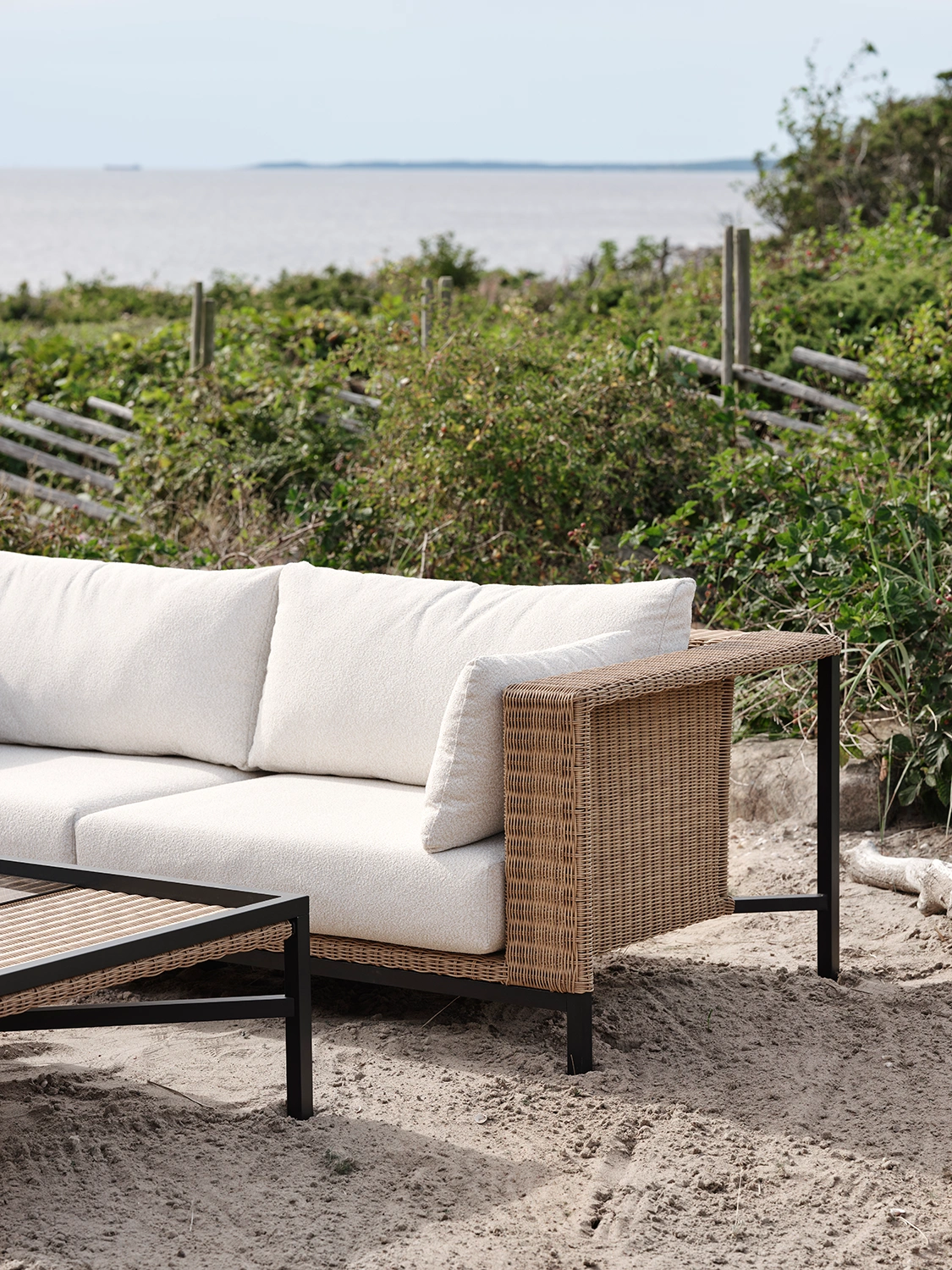 Shell 2,5-sits soffa svart/natur/teddy beige - Bild 5