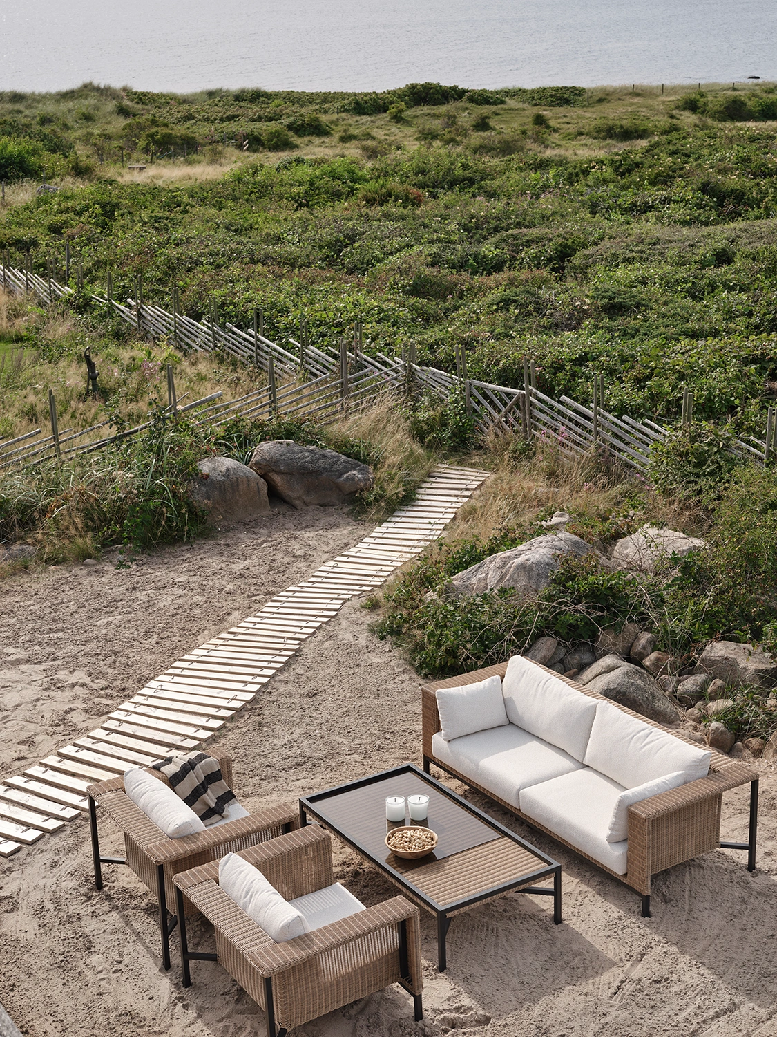 Shell 2,5-sits soffa svart/natur/teddy beige - Bild 6