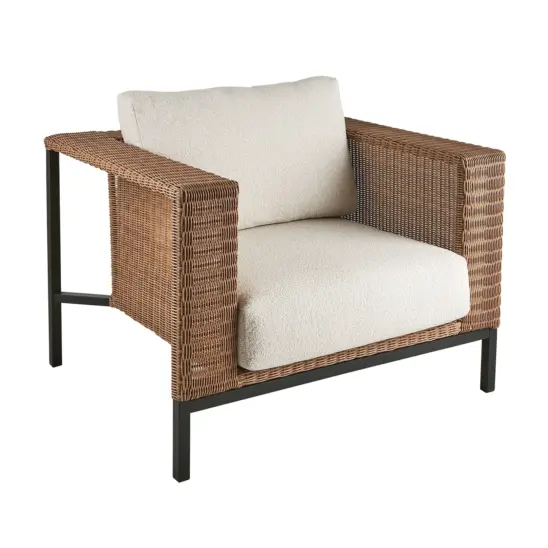 Shell fåtölj svart/natur/teddy beige